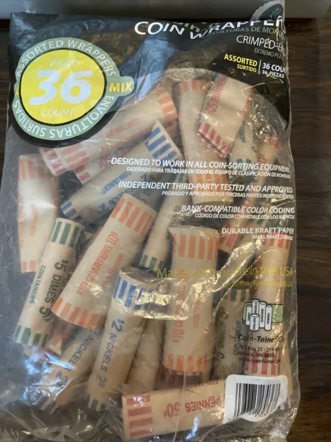 Coin Tainer Brand Marca Coin Wrappers 1 bag New unopened