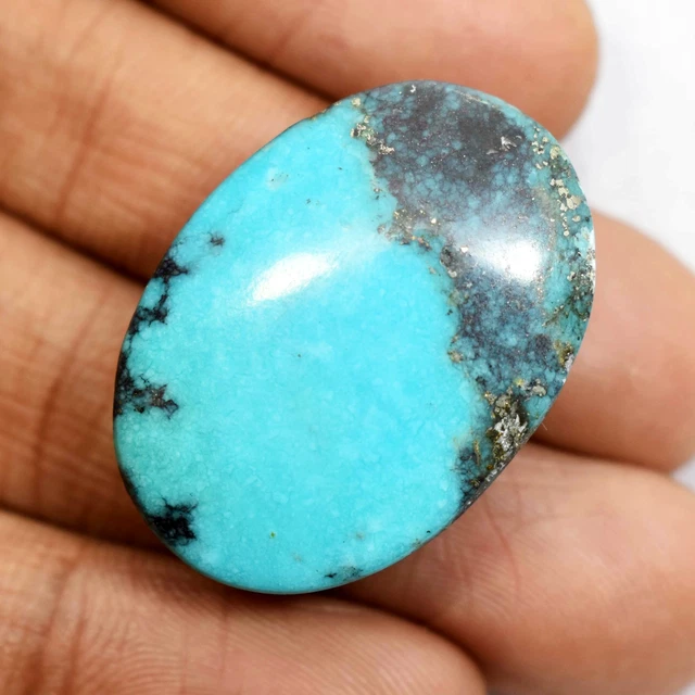 57.50Ct Natural Arizona Morenci Blue Turquoise Cabochon Certified Gemstone