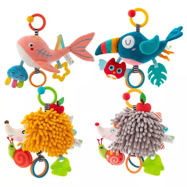 Baby Car Toys Stroller Soft Plush Toy Animal Stuffed Hanging Musical Pull Toy