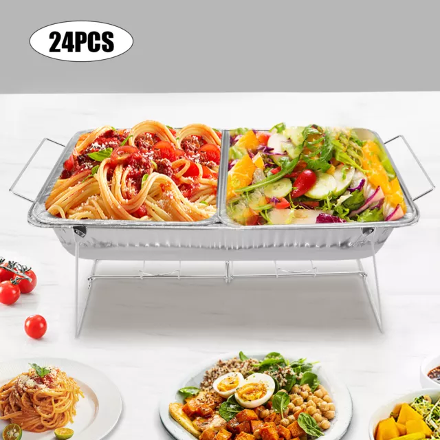 24pc Chafing Wire Racks Full Size Buffet Stand Dish Serving Food Warmer Catering