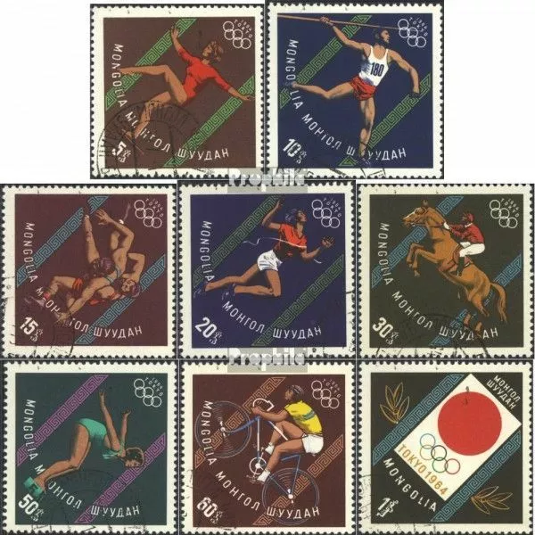 Mongolei 356-363 (kompl.Ausg.) gestempelt 1964 Olymp. Sommerspiele ´64, Tokio