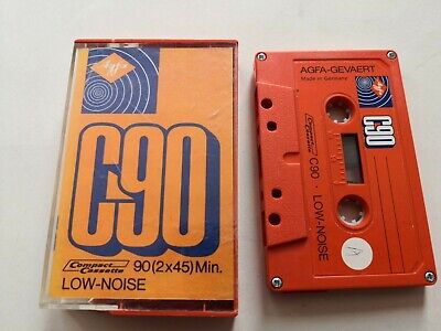 Usado Vintage AGFA C90 bajo nivel de ruido 90 minuto Gris Cinta de Cassette Hecho En Alemania 