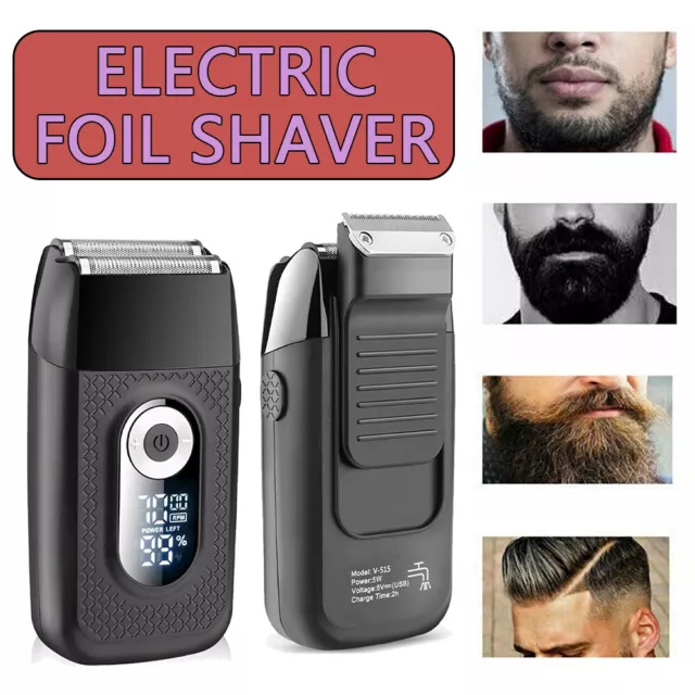 USB Beard Trimmer Electric Foil Shaver Reciprocating Cordless Razor Hair Clipper