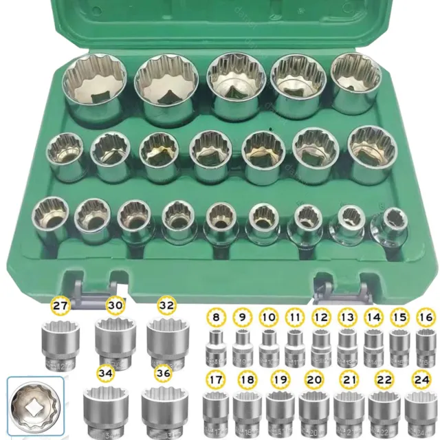 STECKSCHLÜSSEL SATZ 1/2 ZOLL WERKZEUG SET 8-36 VIELZAHN NÜßE TORX NUß 21-tlg.