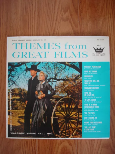 THEMES from GREAT FILMS LP WALDORF MUSIC HALL MHK 33-1224 1958 (L)