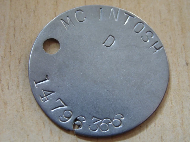 WW2 RELIC DOGTAG ww2 RAC RTR Recce Replacement from GSC - MCINTOSH 366 ...
