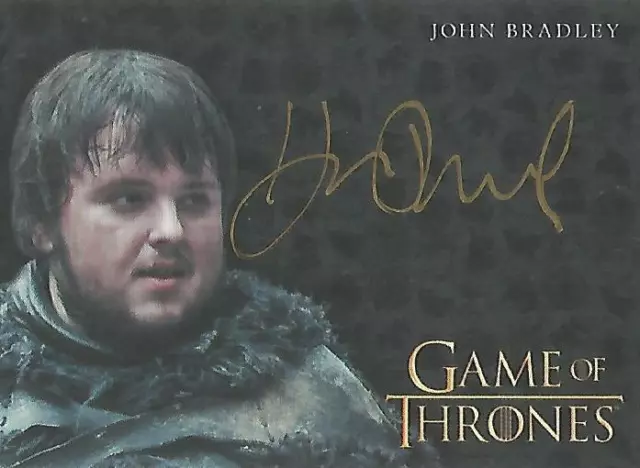 Game of Thrones Valyrian Steel: John Bradley "Samwell Tarly" Gold Autograph Card