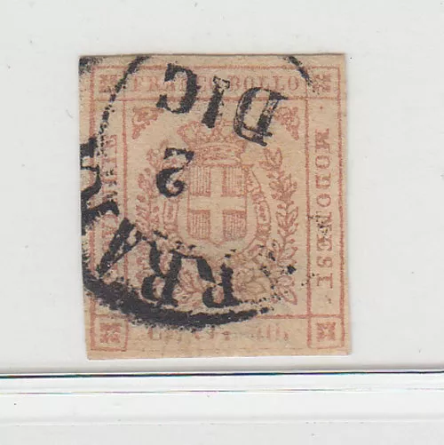 MODENA 1859 40 CENTESIMI N.17c CARMINIO BRUNASTRO US. CERTIFICATO DIENA