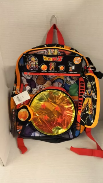 Dragon Ball Z 17" Backpack and Lunchbox Set (5 Pieces) Back to school, new