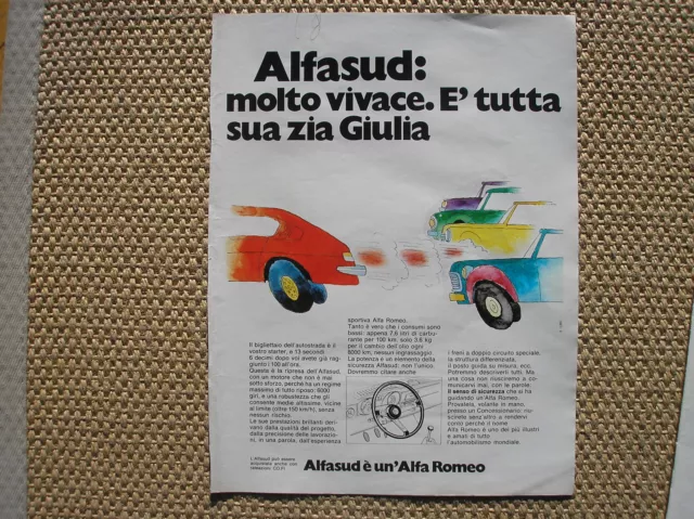 Alfasud Alfa Romeo Giulia 1972 Pubblicita Advertising Werbung