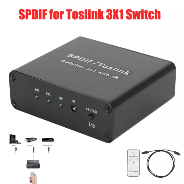 Optical Audio Switcher 3x1 for SPDIF  Switch Device with Remote Control