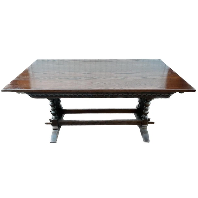 Vintage Old Charm large oak dining table seating 6-8