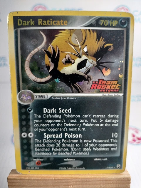 POKÉMON EX TEAM Rocket Returns Dark Raticate Holo 17/109 STAMPED (59 ...