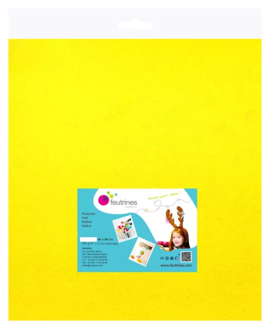 Feutrine 1 mm Polyester 45 x 50 cm Jaune