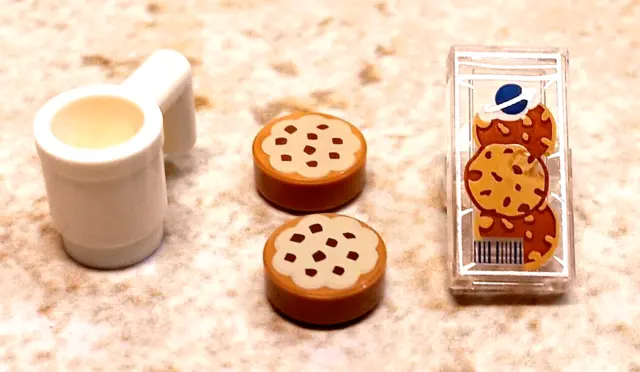 LEGO Milk Cookies Chocolate Chip Cookies Packaged UPC Code Cup of Milk Holder