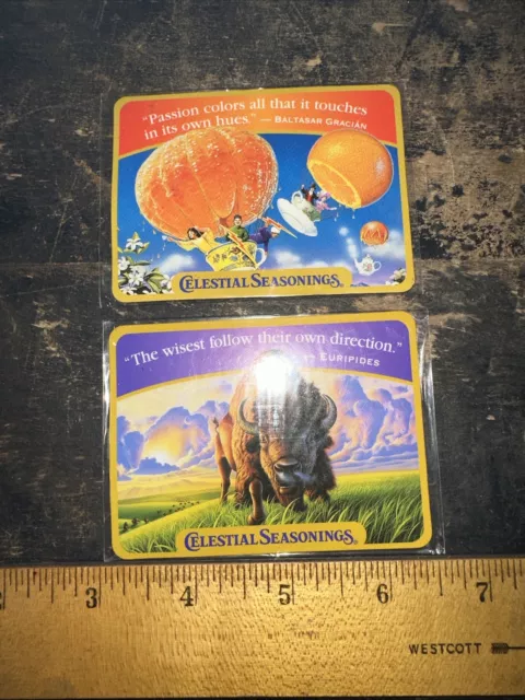 2 Celestial Seasonings “Refrigerator Magnets” Rubber 3.5 Inch New Old Stock.