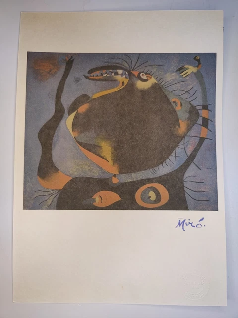 Joan Miro Vintage Print  Exibition Poster Signed Pop Art Wall Art