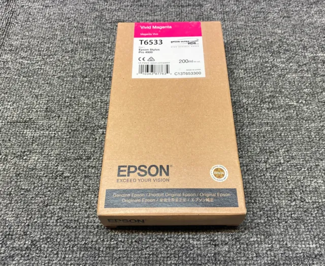 Genuine Epson T653300 Vivid Magenta Ink Cartridge 200ml Stylus Pro 4900 (T6533)