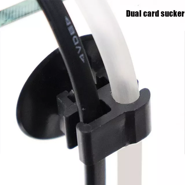 5pc Black Aquarium Suction Cup Clip Oxygen Tube Power Cord Buckle Fish T.fa