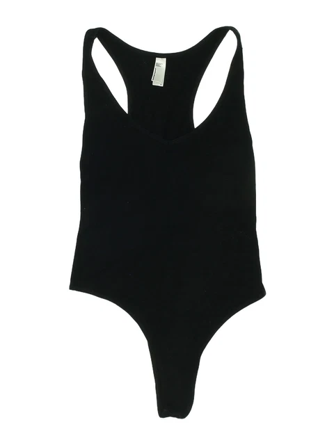 American Apparel Women Black Bodysuit M