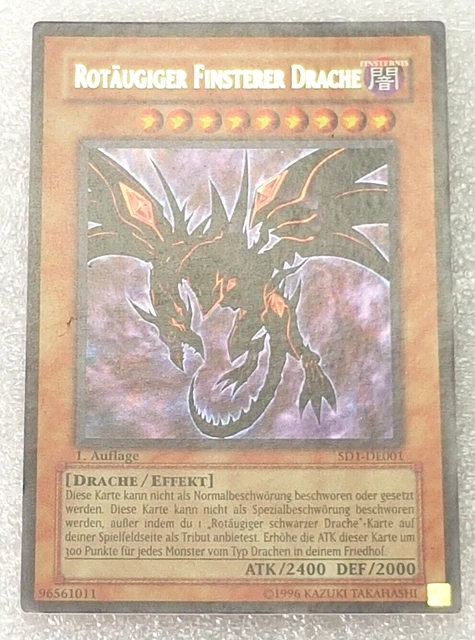 Blauäugiger Weißer Drache 1 Auflage Ske De001 **YU-GI-OH! ROTÄUGIGER FINSTERER Drache - SD1-DE001 - Ultra Rare - 1
