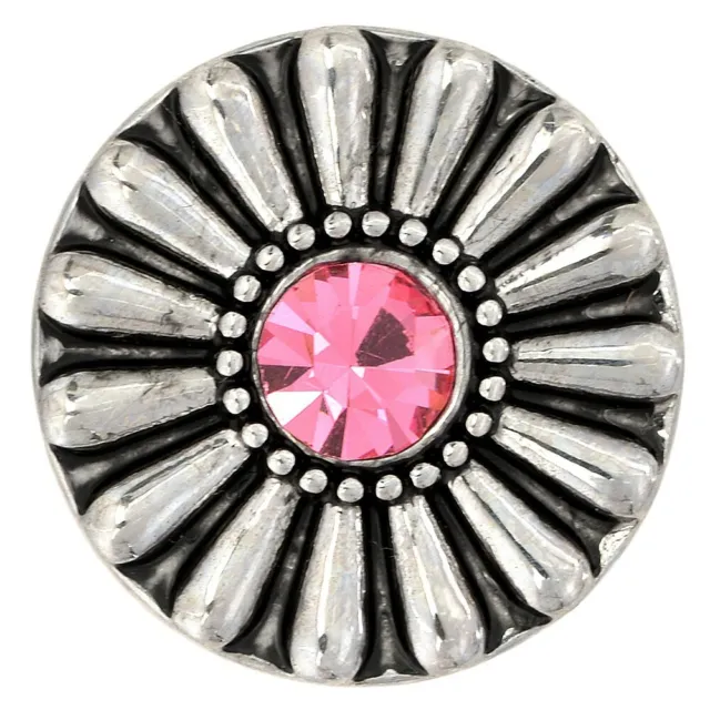 Pink Regal Silver Nugz 18MM Snap Button Style Jewelry