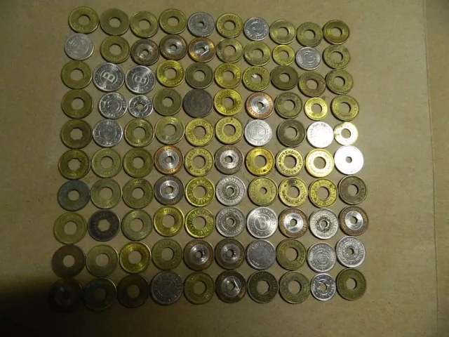 100 lot metal trade amusement tokens various assorted arcade vintage coins