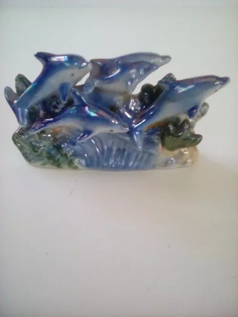 Small Dolphin Figurine Ceramic Porcelain Ocean Beach Decor 6