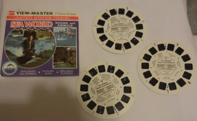 3 reels,Sea World shows and Animals View-Master Packet A 2081 A 2082 A 2083 vtg