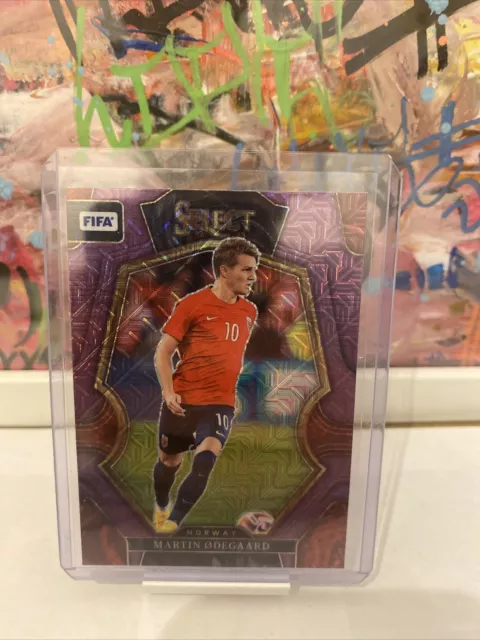 2022-23 Panini Select FIFA Soccer Martin Odegaard #163 Prizm Mojo Purple