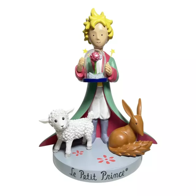 Le Petit Prince figurine avec la rose, le mouton et le renard