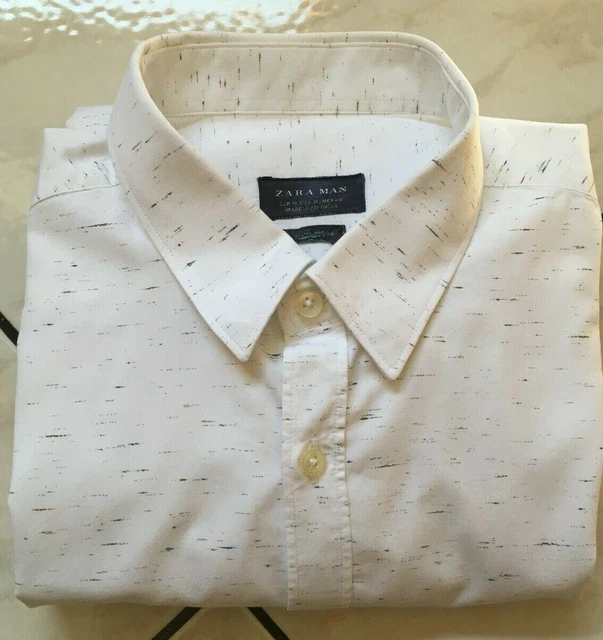 CAMICIA ZARA Slim Fit Uomo Man Taglia M Bianca