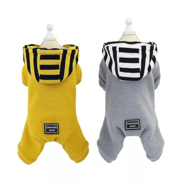 Winter Dog Clothes Warm Pet Dogs Overalls Striped hoodies Coat Jacket Jumpsuit