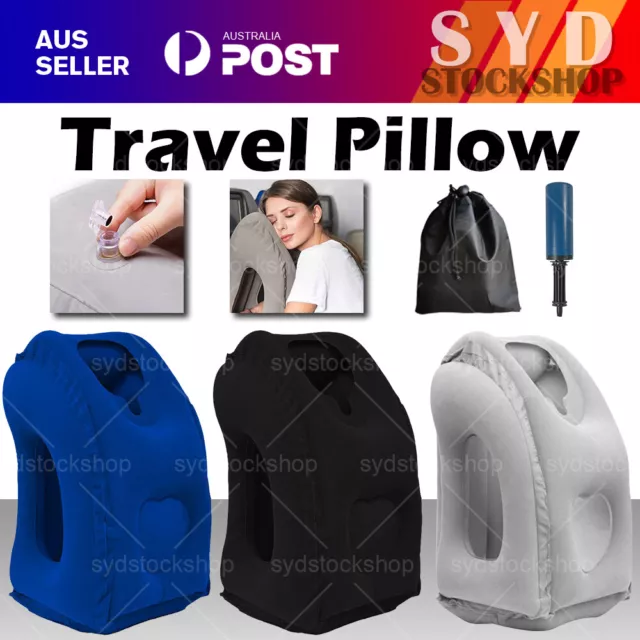 Inflatable Air Cushion Travel Pillow for Airplane Office Nap Rest Chin Head Neck