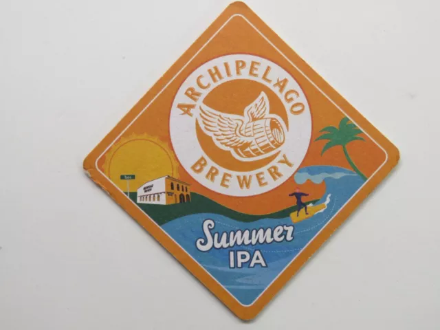 Beer Collectible Coaster ~ ARCHIPELAGO Brewery Summer IPA ~ SINGAPORE ~ Surfing