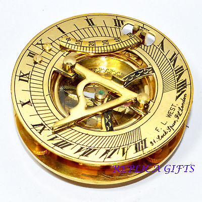 Brass Compass Sundail Compass Antique Compass Vintage Compass Nautical Gift 3 ''