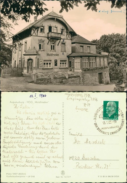 Augustusburg Erzgebirge Augustusburg - HOG Waldfrieden DDR AK 1966/1958