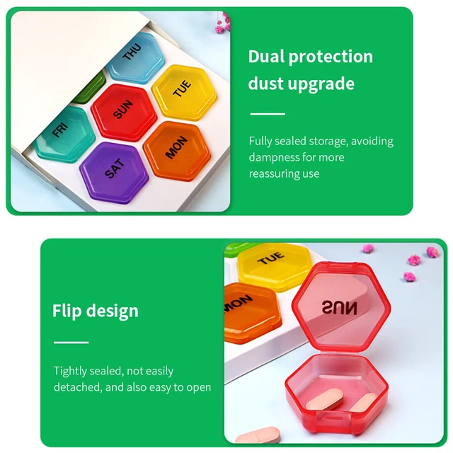 Travel Portable Pill Box Day Leakproof Transparent Tablet Organiser