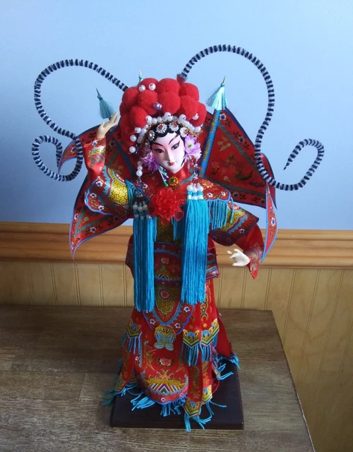Vintage Chinese Traditional Peking Beijing Opera Doll Figurine With Box