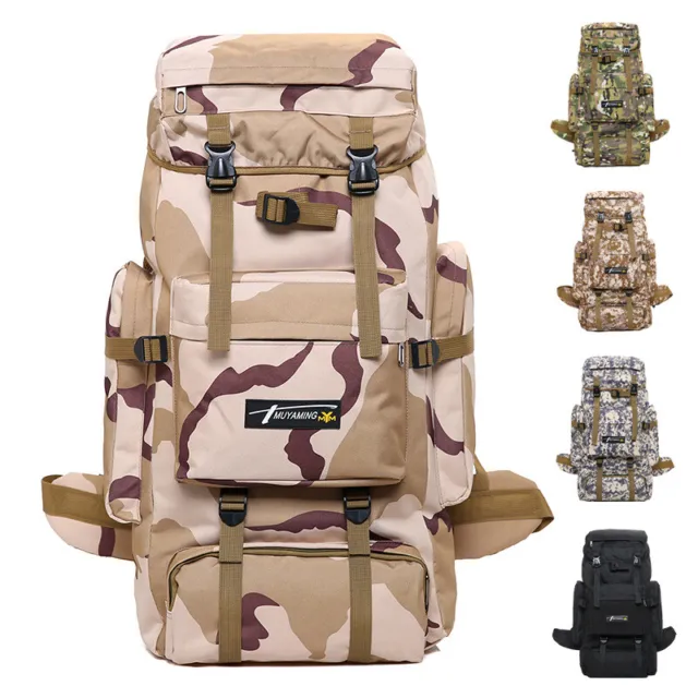 70L Large Capacity Tactical Men's Backpack Hiking Camping Shoulder Bag MOLLE2023