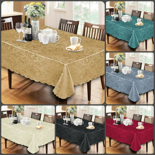 New Soft Damask Jacquard Tablecloth Dining Table Cover Napkin, Round, Rectangle
