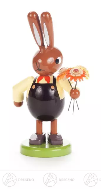 Ostern & Frühjahr Hase mit Blumenstrauß klein H=ca 8,5cm NEU Osterhase Osterdeko