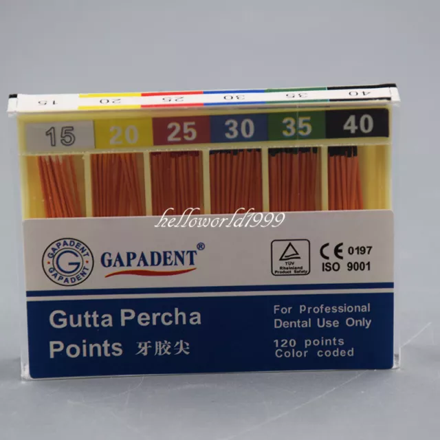 1 Box GAPADENT Brand Dental Regular Gutta Percha Points Endo 15#-40# 120Pcs/Pack