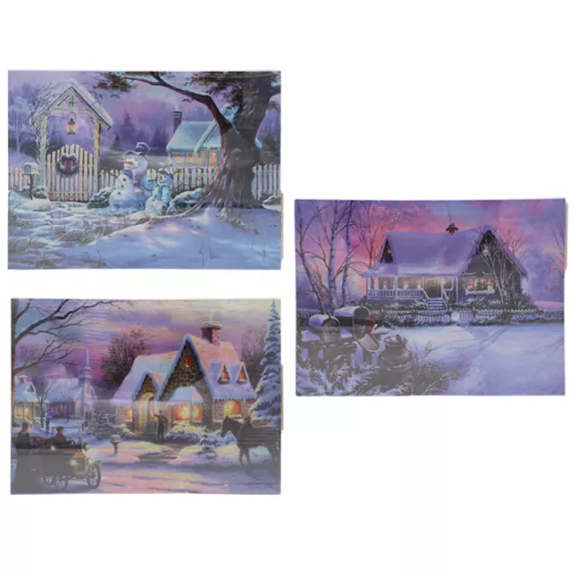 Christmas LED Canvas Picture Light Up Decoration 30cm x 40cm - Choose Design