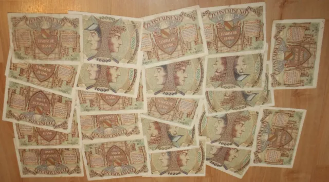 Konvolut 22 Scheine Banknoten Deutschland 10000 Mark Baden etc