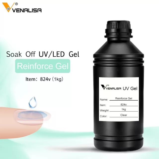 Nail Saloon Supply 1000ml Bulk 1kg Soak Off UV LED Gel Reinforce Gel Base Coat