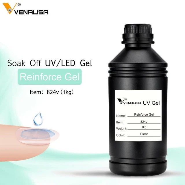 Nail Saloon Supply 1000ml Bulk 1kg Soak Off UV LED Gel Reinforce Gel Base Coat