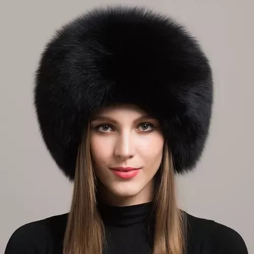 Winter Essential: 100% Natural Fox Fur Hat with Earmuffs - Women's Fashion