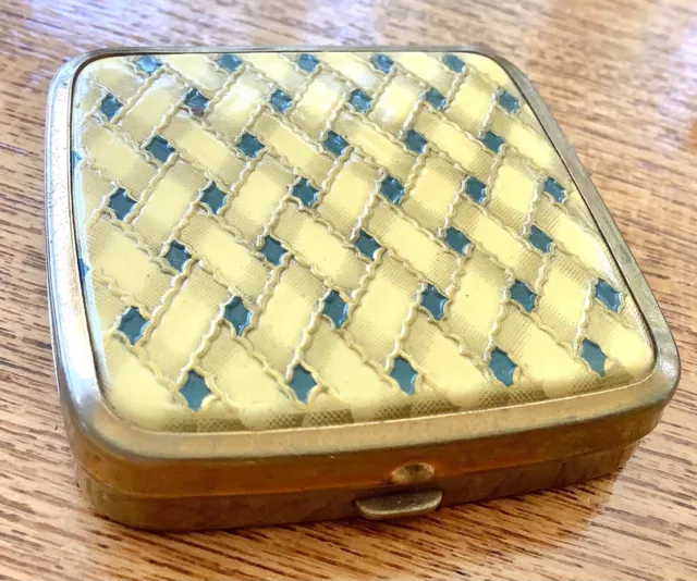 Vintage French ART DECO  Small POWDER COMPACT - D’ORSAY France TEXTURED ENAMEL