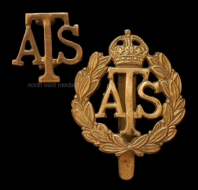 WW2 ATS AUXILIARY Territorial Service Cap and Shoulder Title Badge £9. ...